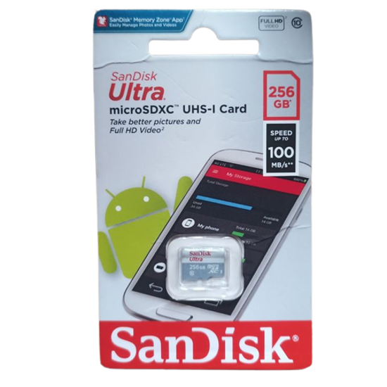 Image sur carte memoire SanDisk 256GB Micro SD Ultra 100MB/s