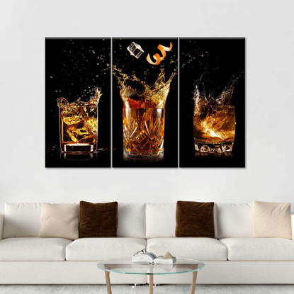 Image de Tableau décoratif d'intérieur - Art verre wisky- 3 en 1