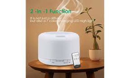 Agrandir l'image de Diffuseur d'aromathérapie avec humidificateur d'air avec lumière LED, diffuseur d'huile essentielle et d'arôme à brume fraîche ultrasonique pour la maison et le bureau, 500ML Image de Diffuseur d'aromathérapie avec humidificateur d'air avec lumière LED, diffuseur d'huile essentielle et d'arôme à brume fraîche ultrasonique pour la maison et le bureau, 500ML