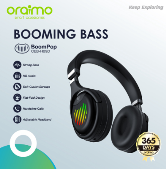 Image sur Oraimo Casque Audio Bluetooth - BoomPlay - BoomPop OEB-H89D - 13 Mois de Garantie