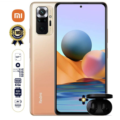 Image de Xiaomi Redmi Note 10 Pro Max - 6.67" - 128Go/6Go RAM - 108MP/16MP - 5020mAh - 12 mois de garantie