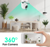 Image sur Ampoule camera 1080p panoramique 360 degrés WiFi Smart Home Surveillance avec détection de Mouvement, Communication bidirectionnelle à Distance