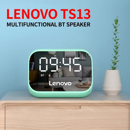 Image de Haut-parleur portable Bluetooth sans fil Lenovo TS13 avec horloge et reveil