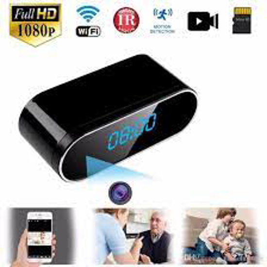 Image sur Mini caméra IP Horloge de surveillance vidéo 140 ° USB cachée avec capteur de mouvement WiFi FULL HD