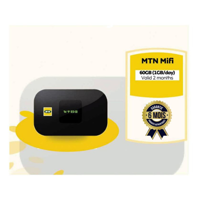 Modem MIFI MTN M022 - 4G LTE - 150 Mbps - 10 Utilisateurs + 1 Go de datas /jour pendant 2 Mois + un porte clé iziway + un stylo MTN