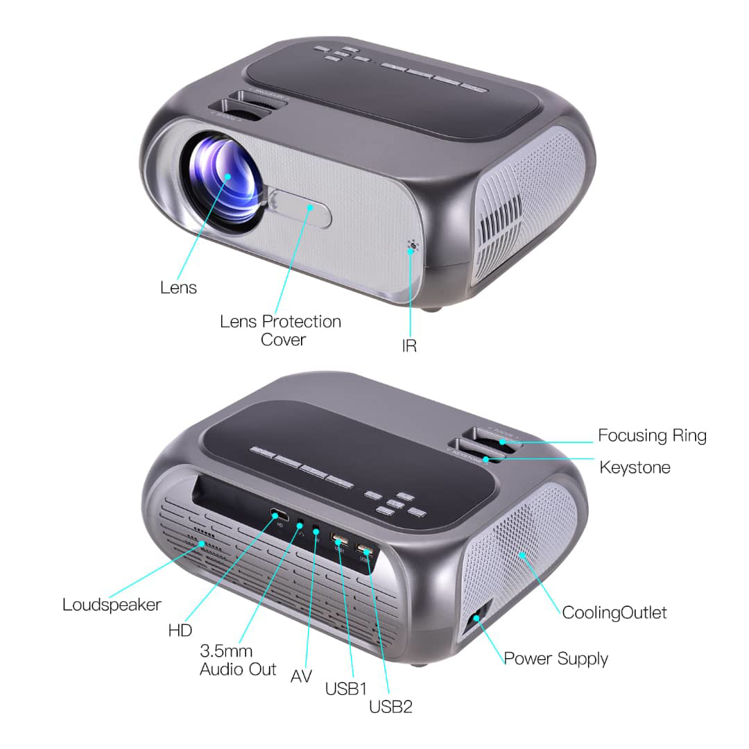video projecteur intelligent T7 wireless sans fil avec wifi et miracast 4k