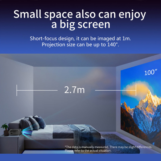 Image sur video projecteur intelligent T7 wireless sans fil avec wifi et miracast 4k