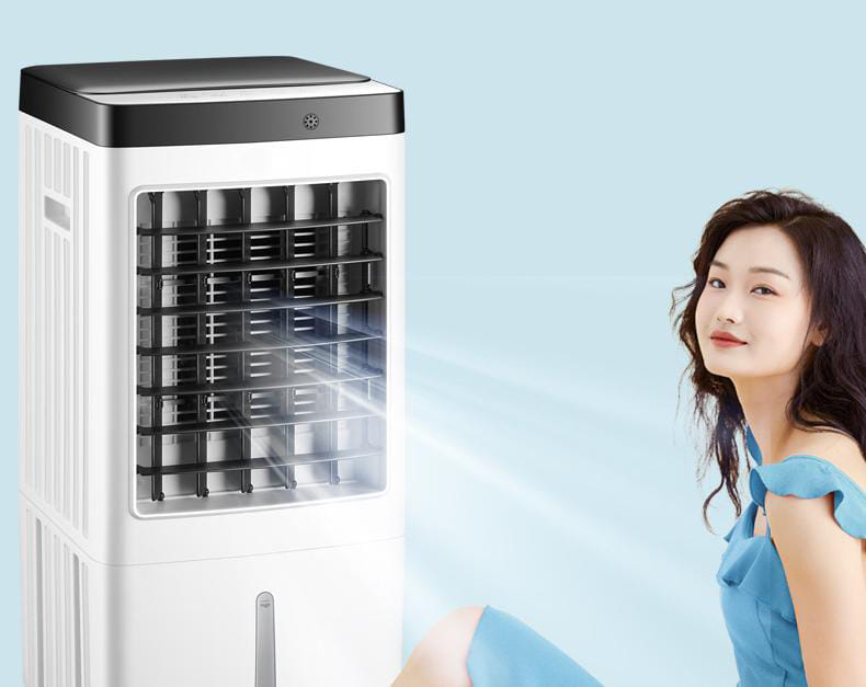 Climatiseur Portable Rafraîchisseur D'air - Pour Chambre, Bureau, Tente - Fonction Ventilateur + Humidificateur, Réservoir 100ml, 6 Vitesses, USB
