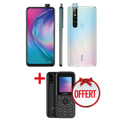 Agrandir l'image de Smartphone  TECNO Camon 15 -  64GB/4GB - 64MP/32MP - 6.6" -  12 Mois + XTOUCH L4 -Téléphone - 1,77'' -Dual SIM -2G - 0,8MP -32Mo/32Mo -800mAh -Noir Image de Smartphone  TECNO Camon 15 -  64GB/4GB - 64MP/32MP - 6.6" -  12 Mois + XTOUCH L4 -Téléphone - 1,77'' -Dual SIM -2G - 0,8MP -32Mo/32Mo -800mAh -Noir