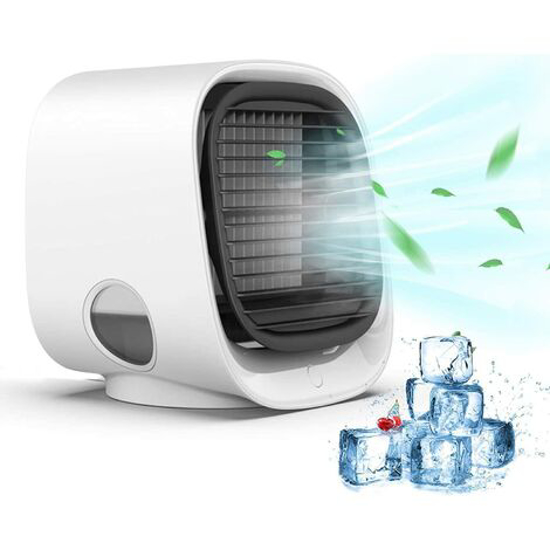 Image sur Climatiseur Portable, Mini Refroidisseur d'Air Avec 3 Vitesse, 3 en 1 climatiseur mobile, Ventilateur de Climatisation Personnel pour Bureau, Chambre, Maison