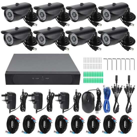 Image sur Kit Complet De Caméra De Vidéosurveillance 8 Ports CCTV avec 4 caméras