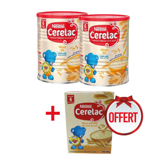 2 Nestle Cerelac Fruits 400g + Nestle cerelac 250g (Offert)