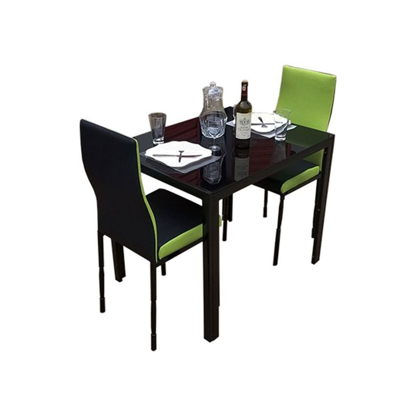 Agrandir l'image de Salle à Manger 2 Places - Très Solide- Démontable En Verre - Noir et Vert Citron Image de Salle à Manger 2 Places - Très Solide- Démontable En Verre - Noir et Vert Citron