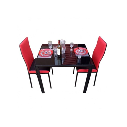 Agrandir l'image de Salle à Manger 2 Places - Très Solide- Démontable En Verre - Noir et Rouge Image de Salle à Manger 2 Places - Très Solide- Démontable En Verre - Noir et Rouge