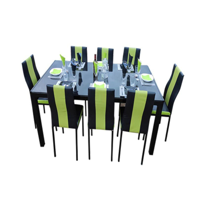 Agrandir l'image de Salle à Manger 8 Places - Très Solide- Démontable En Verre - Noir & Vert citron Image de Salle à Manger 8 Places - Très Solide- Démontable En Verre - Noir & Vert citron