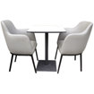 Image sur Table à manger 2 places imitation marbre avec 2 chaises en fer très solides