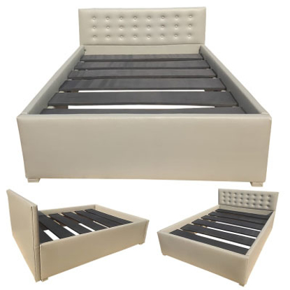 Agrandir l'image de 3 Places Lit Moderne EPHINO En Cuir Gris Avec La Mouse Partout -LIT-3GE Image de 3 Places Lit Moderne EPHINO En Cuir Gris Avec La Mouse Partout -LIT-3GE