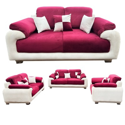 Agrandir l'image de Salon Moderne Hezron En Velour, 6plcs Blanc crème - Sang De Boeuf- Cendre -HEZ-6WO Image de Salon Moderne Hezron En Velour, 6plcs Blanc crème - Sang De Boeuf- Cendre -HEZ-6WO