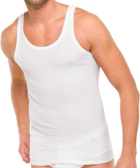 Image sur Lot de 6 pièces de débardeurs blancs avec boxers en coton pour hommes
