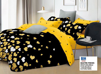 Agrandir l'image de 2 Draps 3 Places + 1 Paire De Taies D'Oreiller Image de 2 Draps 3 Places + 1 Paire De Taies D'Oreiller