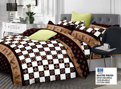 Agrandir l'image de 2 Draps 3 Places + 1 Paire De Taies D'Oreiller Image de 2 Draps 3 Places + 1 Paire De Taies D'Oreiller