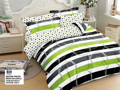 Image de 2 Draps 3 Places + 1 Paire De Taies D'Oreiller