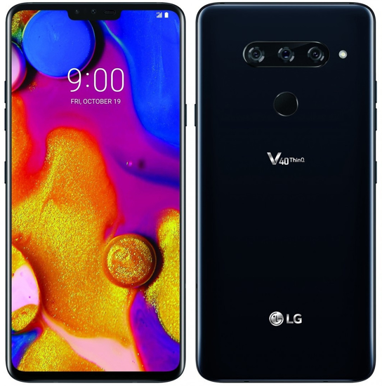 Image sur LG V40 ThinQ 64 Go/6 Go  + occasion d europe; montre connectée + glace  + écouteur sans fil JBL + cordon + boitier 3.0 + pochette  ( 06 Mois de Garantie )