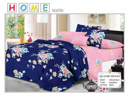 Image de 2 Draps 3 Places + 1 Paire De Taies D'Oreiller