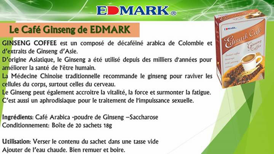 Image sur Café au Ginseng pour Energie , 20 sachets; Edmark