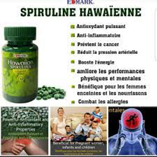 Image sur Complement Alimentaire, SPIRULINE hawaienne, 200 Tablets, EDMARK