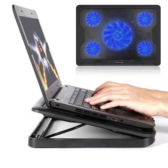 Image sur Support laptop avec refroidisseur 5 ventillateurs ultra rapide contre surchauffage