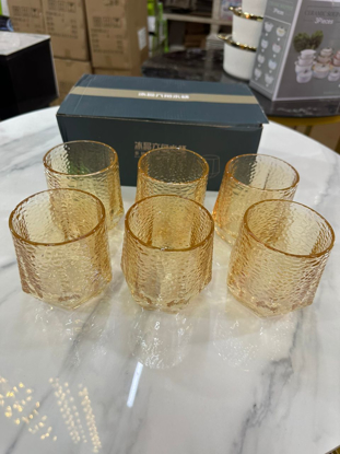 Image de Verre à whisky jaune perlé