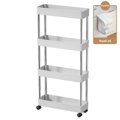 Image de Étagère de rangement pour salle de,cuisne; bains, 2/3/4 niveaux, mince, organisateur de chariot de rangement pour la cuisine, étagère Mobile pour salle de bains