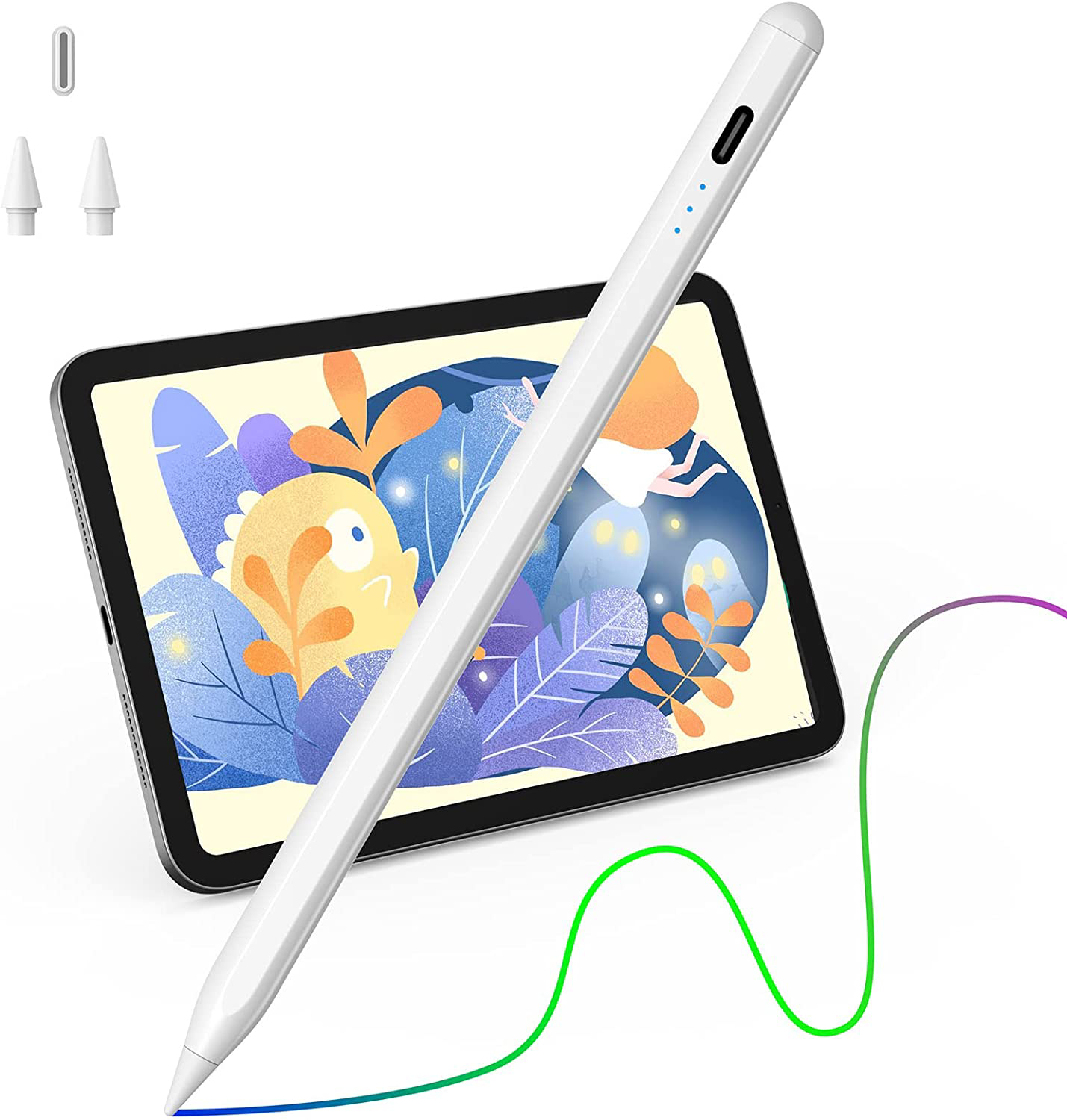 Stylet Tactile Capacitif Haute Sensibilité – Compatible IPad, IPhone, Tablettes Android – Pointe Disque Transparente, Pas De Batterie – Violet
