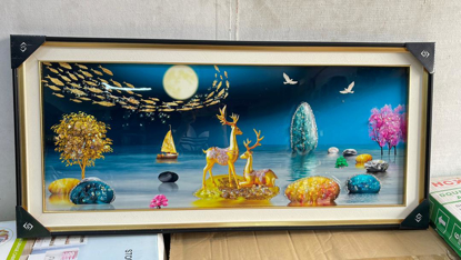 Image de Tableau Double Cadre en Porcelaine Cristalline Illustre