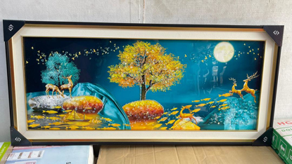 Image de Tableau Double Cadre en Porcelaine Cristalline Illustre