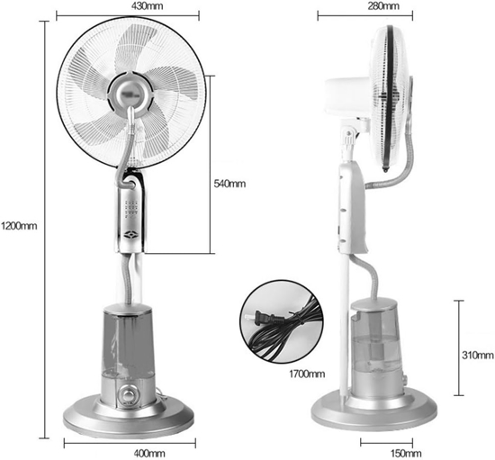 Image sur Ventilateur Brumisateur avec Télécommande - 2 en 1 Ventilateur sur Pied Humidificateur 3.2L -Rafraichisseur d'air Minuterie Ventilateur Oscillant pour Chambre Bureau
