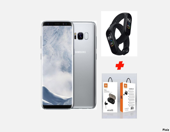 Image sur Samsung Galaxy S8 Plus 64GO/4GO RAM; Occasion d europe + pochette + glace + écouteur sans fil JBL + Montre Connectee + cordon + boitier + ( Reconditioner )