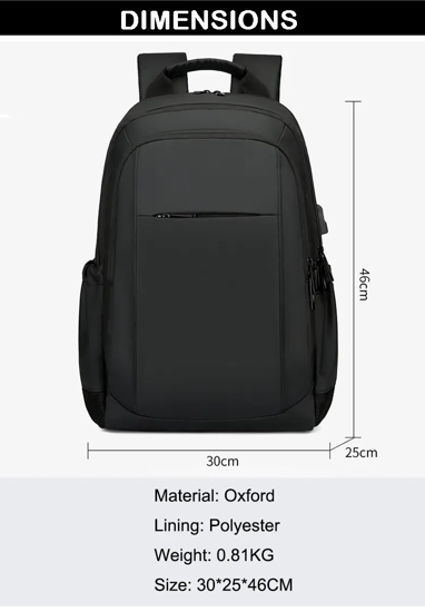 Sac à dos homme sac à dos ordinateur portable 15,6 imperméable avec USB  charging port sac a dos PC portable pour voyage/affaire/collège.