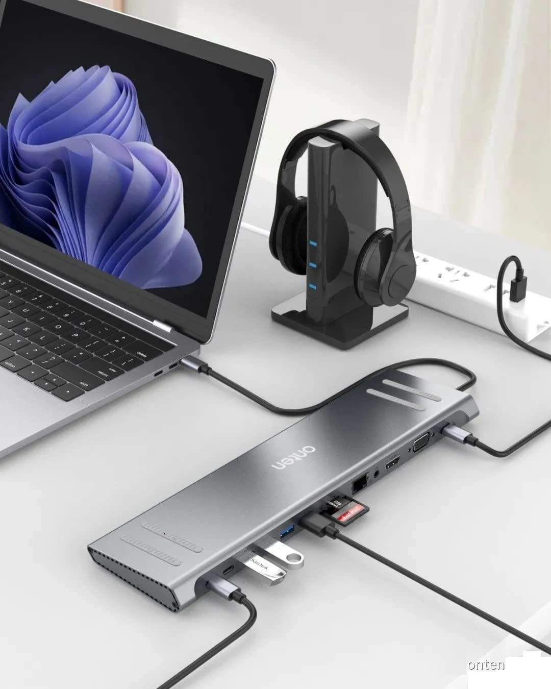 14 en 1 USB TypeC Hub Multifonction Dock TypeC vers HDMI/VGA/SD/TF