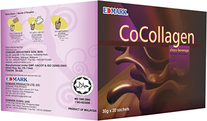 Agrandir l'image de Boisson a base de collagen, Coccollagen à base se chocolat Contre le vieillissement de la peau , 20 sachets, Edmark Image de Boisson a base de collagen, Coccollagen à base se chocolat Contre le vieillissement de la peau , 20 sachets, Edmark