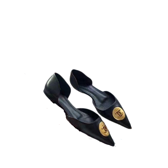 Image sur Chaussures Ballerine En cuir noire , Coco channel