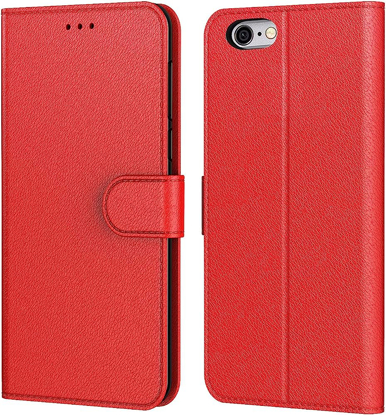 Image de Pochette pour iPhone 6s/6 - 4,7" - Etui portefeuille en cuir PU avec pochette pour carte de crédit et ID - Marron - 12 Mois