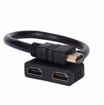 Image sur Port compatible HDMI 1080P mâle vers 2 femelles 1 en 2 séparateur de sortie convertisseur de câble pratique adaptateur