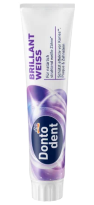 Agrandir l'image de Dentifrice blanc brillant Dontodent, Brillant weiss & Black Shine, 125 ml Image de Dentifrice blanc brillant Dontodent, Brillant weiss & Black Shine, 125 ml