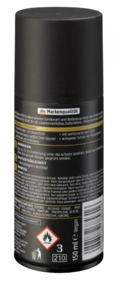 Image sur Déodorant Balea  Bodyspray Golden Intense Pour Homme, 150 ml