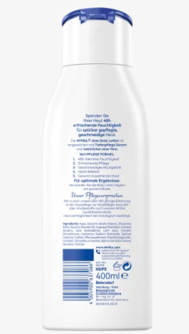 Lait Corporel Hydratant Nivea Aloe Vera Soin 5en1 400 Ml