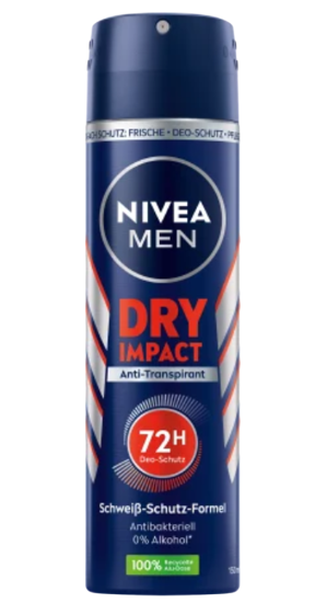 Image sur Anti-transpirant Nivea Men Deospray Dry Impact 72 Heures, 150 ml