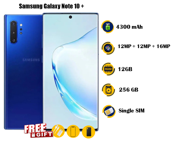 Image sur Samsung Galaxy Note 10 plus occasion- 6.8 pouces - 256G / 12G - 12MP + 12MP + 16MP  / 10MP  - 4300 mAh, non amovible - gifts ( chargeur + glace+ Pochette)  - 03 Mois garantie