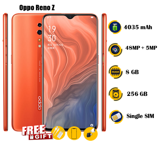 Image sur Oppo Reno Z Occasion - 6.4 pouces - 256G / 8G - 48MP + 5MP   / 32MP  - 4035 mAh, non amovible  - gifts (chargeur + glace + adaptateur OTG) - 03 Mois garantie